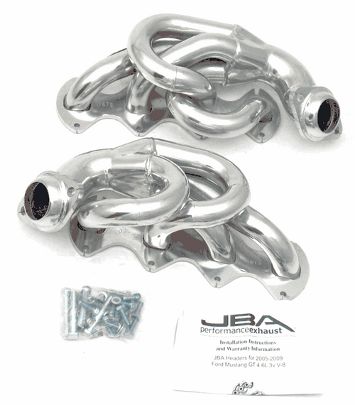 JBA Performance 1-5/8" Shorty Headers Silver Ceramic (05-10 Mustang 4.6L) 1675SJS