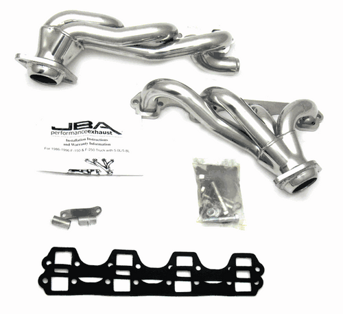 JBA 1-1/2" Shorty Headers Silver Ceramic (86-96 Ford F Series/Bronco 5.8L) 1628SJS