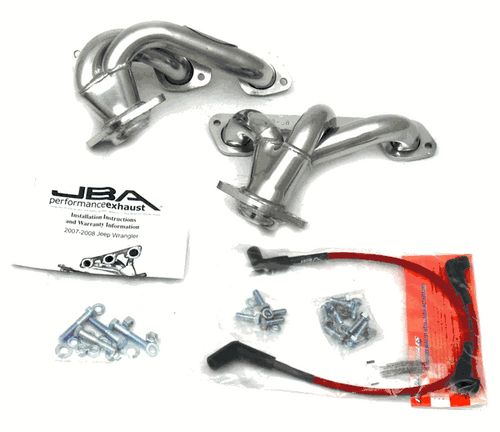 JBA 1-1/2" Shorty Headers Silver Ceramic (07-11 Jeep 3.8L) 1528SJS