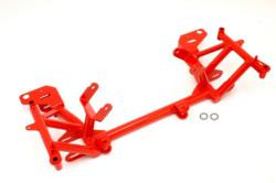 BMR K-Member - LS1 Motor Mounts - Factory Rack Mounts - Red (1998 - 2002 LS1 F-Body) KM003R