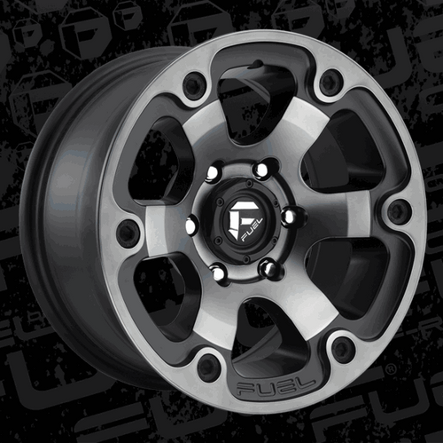 Fuel Off-Road 16x8 Beast Wheel 6x139.7 BP 1 ET Black & Machined w/Tint D564