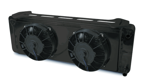 Afco Racing Aluminum Black Heat Exchanger with dual fans 1999-04 Ford Lightning/F150 Double Pass 80249n-fsb