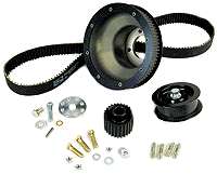 Vortech cog pulley package for 19861993 Mustang 5.0 with 28 tooth supercharger pulley and 77 tooth crank underdrive
