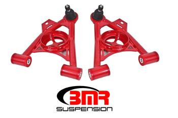 BMR A-Arms - Lower - Spring Pocket - Non-Adjustable - Polyurethane - Standard Ball Joint - Red (1979 - 1993 Mustang) AA034R