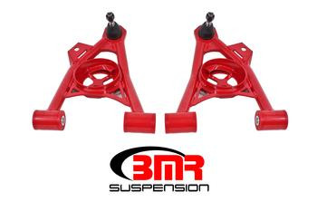 BMR A-Arms - Lower - Spring Pocket - Non-Adjustable - Polyurethane - Standard Ball Joint - Red (1994 - 2004 Mustang) AA040R