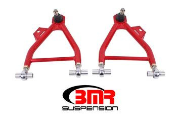BMR A-Arms - Lower - Coilover - Adjustable - Rod End - Standard Ball Joint - Red (1994-2004 Mustang) AA042R