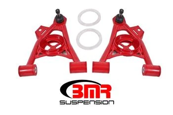 BMR A-Arms - Lower - Spring Pocket - Non-Adjustable - Polyurethane - Tall Ball Joint - Red (1994 - 2004 Mustang) AA043R