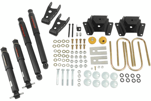 Belltech 1" or 2" F/3" R Drop Lowering Kit w/Nitro Drop II Shocks (97-03 Harley Series) 923ND