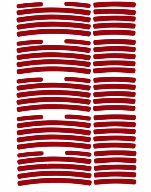 Classic Design Concepts Outlaw Reflective Wheel Graphic Red Set of 5 (2015-2023 Mustang) 1511-7025-01