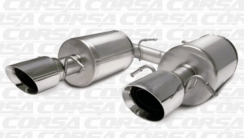 Corsa 2.5" Axleback Exhaust Touring Polished (05-07 Cadillac STS) 14157