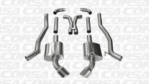 Corsa 3" Catback Exhaust w/X-Pipe Polished (10-15 Camaro SS Manual) 14968