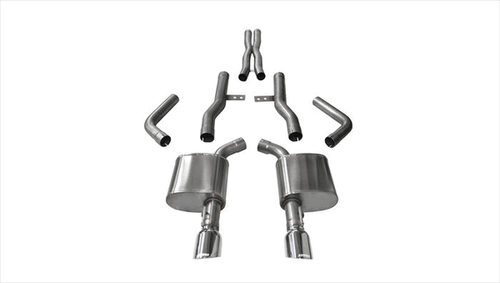 Corsa 2.75" Catback Exhaust - Xtreme - Stock MDS - 4.5" Single Polished Tips (2015 - 2023 Charger 6.4L / 6.2L) 14996