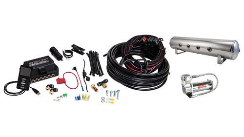 Air Lift Performance 3P (1/4 inch Air Line, 4 Gallon 7-port Polished Tank, Viair 444c Compressor) 27784
