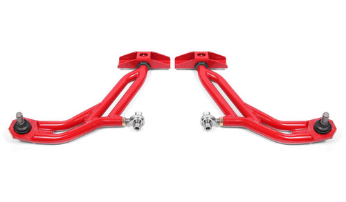 BMR A-Arms - Lower - Non-Adjustable - Delrin Bushings / Rod Ends - Red (2010 - 2014 Mustang / 2007 - 2014 GT500) AA755H