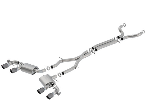 Borla Cat Back Exhaust - S-Type - Carbon Fiber w/Black Centers (2017 - 2024 Camaro ZL1) 140726CFBA