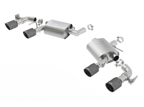 Borla Axle Back Exhaust - ATAK - Carbon Fiber w/Black Centers (2016 - 2024 Camaro SS w/Dual Mode) 11925CFBA