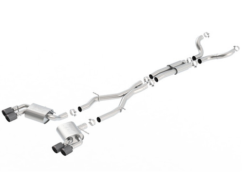 Borla Cat-Back Exhaust - ATAK - Carbon Fiber w/Black Accents (2016 - 2024 Camaro SS w/Dual Tips) 140688CFBA