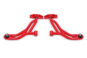 BMR A-Arms - Lower - Non-Adjustable - Polyurethane / Delrin - Red (2010 - 2014 Mustang / 2007 - 2014 GT500) AA756R