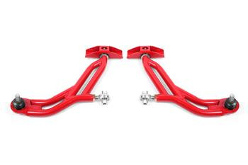 BMR A-Arms - Lower - Adjustable - Delrin / Rod End - 19mm Tall Ball Joint - Red (2010 - 2014 Mustang) AA757R