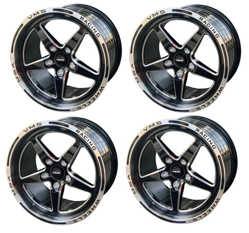 VMS Front & Rear Street Drag Wheel Set Polished Lip (10-20 Camaro/14-17 SS/08-14 CTSV)