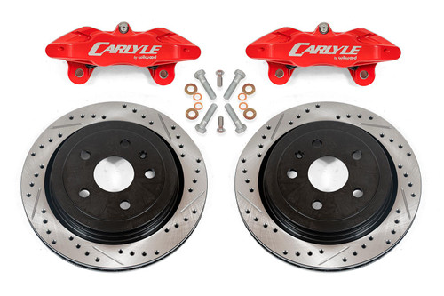 Carlyle by BMR Brake Kit for 15" Conversion - Drilled & Slotted Rotors - Red Calipers (2008 - 2009 G8 / 2010 - 2024 Camaro / 2015 - 2019 CTS-V / 2014 - 2017 SS) DBK353