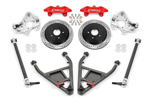 Carlyle by BMR 15" Conversion Kit w/ Drilled & Slotted Rotors - Red Calipers (2014 - 2019 Corvette) DRP573H