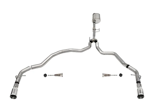 Corsa 3" Catback Exhaust - Sport - Dual Rear Exit - Polished Tips (2021 - 2026 F150 3.5T EcoBoost Reg Cab 8' Bed) 21164