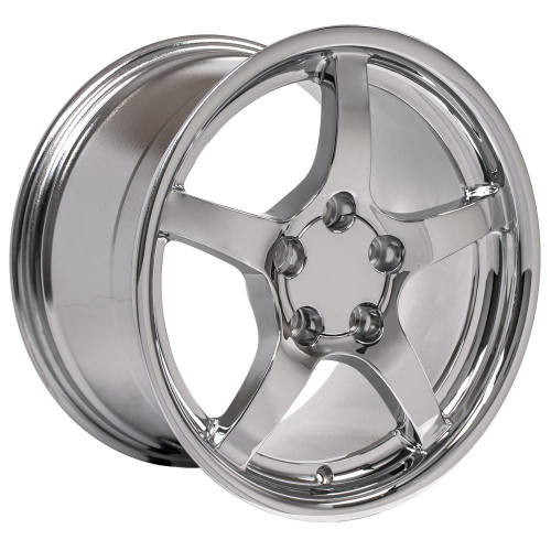 Replica CV05 18x9.5 Wheel - 5x120.65 BP 54 ET - Chrome (1993 - 2002 Camaro & Firebird / 1988 - 1996 Corvette) CV05-D18095-5475-54C