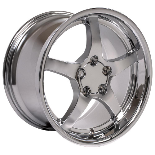 Replica CV05 18x10.5 Wheel - 5x120.65 BP 56 ET - Chrome (1993 - 2002 Camaro & Firebird / 1988 - 2004 Corvette) CV05-D18105-5475-56C