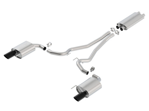 Borla Cat Back Exhaust System - Touring - Black Tips (2015 - 2017 Mustang GT) 1014040BC