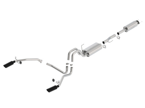 Borla Catback Exhaust System - S-Type - Black Chrome Tips (2011 - 2014 F-150) 140416BC