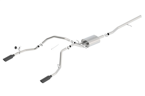 Borla Catback Exhaust System - Touring -Black Chrome Tips (2014 - 2019 Silverado 1500 / 2014-2019 Sierra 1500) 140535BC