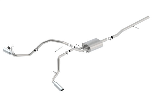 Borla Catback Exhaust System - S-Type - Polished Tips (2014 - 2019 Silverado 1500 Ext Cab Std Bed / 2014-2019 Sierra 1500 Ext Cab Std Bed) 140545