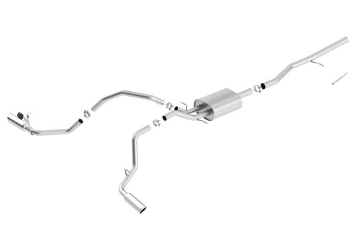 Borla Catback Exhaust System - ATAK - Polished Tips (2014 - 2019 Silverado 1500 Crew Cab Std Bed / 2014 - 2019 Sierra 1500 Crew Cad Std Bed) 140549
