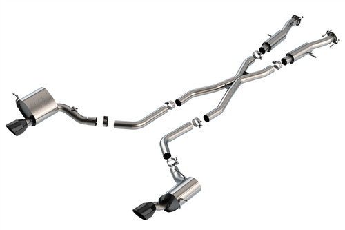 Borla Catback Exhaust System - ATAK - Black Coated Tips (2015 - 2021 Grand Cherokee SRT) 140633CB