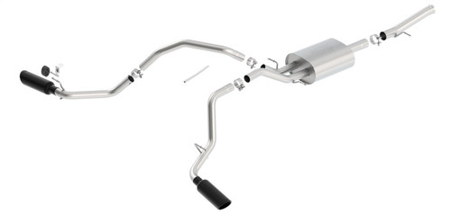 Borla Catback Exhaust System - ATAK - Black Chrome Tips (2014 - 2018 Silverado 1500 / 2014- 2019 Sierra 1500) 140720BC