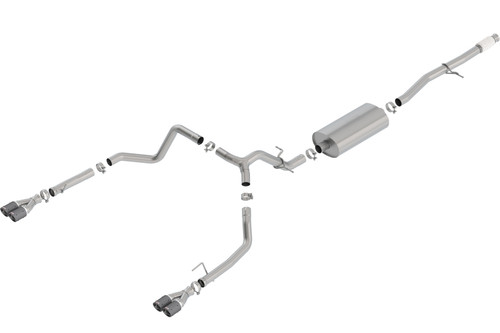 Borla Catback Exhaust System - Touring - Carbon Fiber Tips (2019 - 2026 Silverado 1500 5.3L V8 / 2019 - 2026 Sierra 1500 5.3L V8) 140768CF