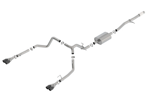 Borla Catback Exhaust System - S-Type - Black Chrome Tips (2019 - 2026 Silverado 1500 5.3L V8 / 2019 - 2026 Sierra 1500 5.3L V8) 140770BC