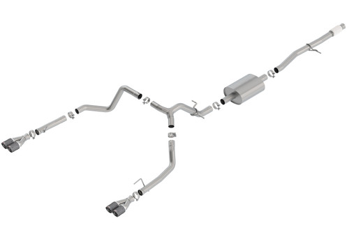 Borla Catback Exhaust System - S-Type - Carbon FIber Tips (2019 - 2026 Silverado 1500 5.3L V8 / 2019 - 2026 Sierra 1500 5.3L V8) 140770CF