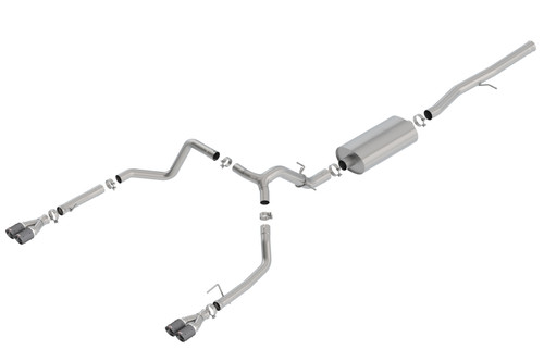 Borla Catback Exhaust System - Touring - Carbon Fiber Tips (2019 - 2023 Silverado 1500 6.2L V8 / 2019 - 2023 Sierra 1500 6.2L V8) 140772CF