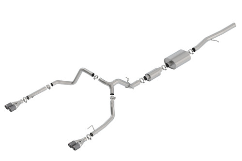 Borla Catback Exhaust System - S-Type - Carbon Fiber Tips (2019 - 2023 Silverado 1500 6.2L V8 / 2019 - 2023 Sierra 1500 6.2L V8) 140774CF