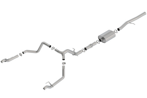 Borla Catback Exhaust System - ATAK - Uses Factory Tips (2019 - 2023 Silverado 1500 6.2L V8 / 2019 - 2023 Siera 1500 6.2L V8) 140775