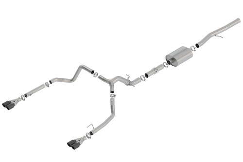 Borla Catback Exhaust System - ATAK - Black Chrome Tips (2019 - 2023 Silverado 1500 6.2L V8 / 2019 - 2023 Siera 1500 6.2L V8) 140776BC