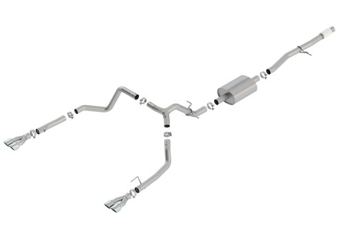 Borla Catback Exhaust System - S-Type - Quad Square Tips (2019 - 2026 Silverado 1500 5.3L V8 / 2019 - 2026 Sierra 1500 5.3L V8) 140781
