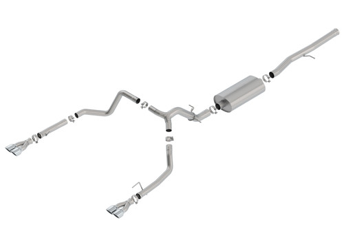 Borla Catback Exhaust System - Touring - Quad Square Tips (2019 - 2023 Silverado 1500 6.2L V8 / 2019 - 2023 Sierra 1500 6.2L V8) 140782