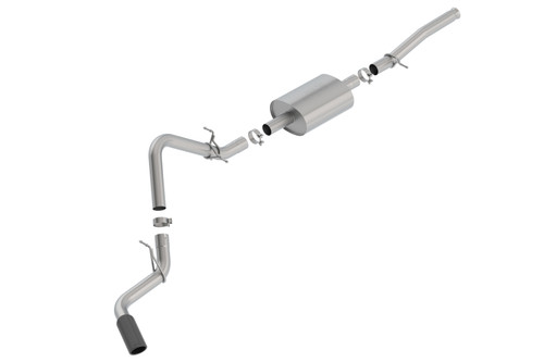 Borla Catback Exhaust System - S-Type - Side Exit - Black Chrome Tip (2019 - 2025 Silverado 1500 126.5 WB / 2019 -2026 GMC Sierra 1500 126.5 WB) 140805BC