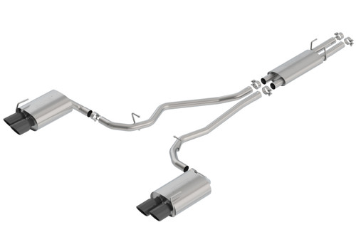 Borla Catback Exhaust System - S-Type - Black Chrome Tips (2020 - 2026 Explorer ST / 2020 - 2025 Aviator) 140820BC