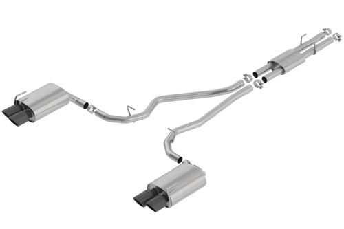 Borla Catback Exhaust System - ATAK - Black Chrome Tips (2020 - 2026 Explorer ST / 2020 - 2025 Aviator) 140821BC