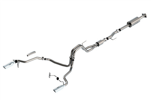 Borla Cat-Back Exhaust System - S-Type - Single Split Rear Exit - Polished Tips (2021 - 2026 F150 5.0L) 140866