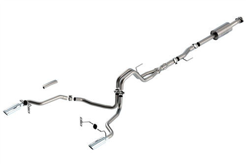 Borla Cat-Back Exhaust System - ATAK - Single Split Rear Exit - Polished Tips (2021 - 2026 F150 5.0L) 140867
